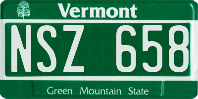 VT license plate NSZ658