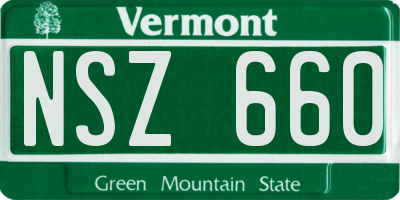 VT license plate NSZ660