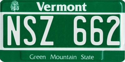VT license plate NSZ662