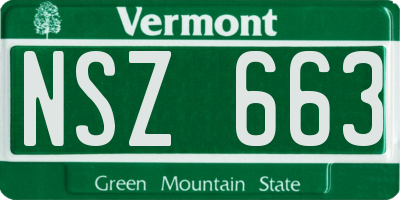 VT license plate NSZ663