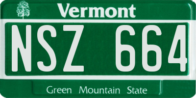 VT license plate NSZ664