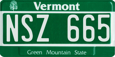 VT license plate NSZ665