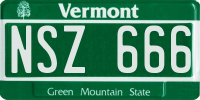 VT license plate NSZ666