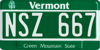 VT license plate NSZ667