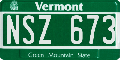 VT license plate NSZ673