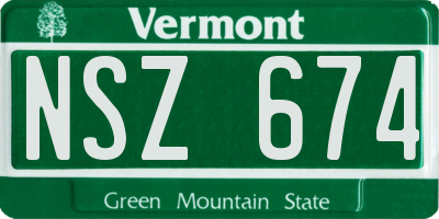 VT license plate NSZ674