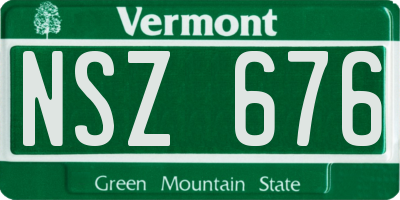 VT license plate NSZ676