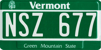 VT license plate NSZ677