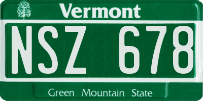 VT license plate NSZ678