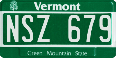 VT license plate NSZ679