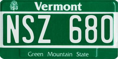 VT license plate NSZ680