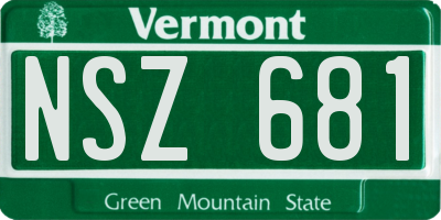 VT license plate NSZ681