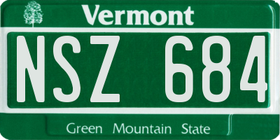 VT license plate NSZ684