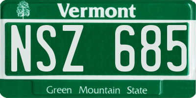 VT license plate NSZ685