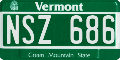 VT license plate NSZ686