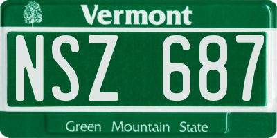 VT license plate NSZ687