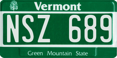 VT license plate NSZ689