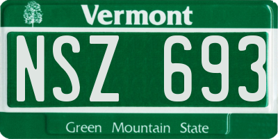 VT license plate NSZ693