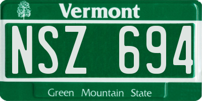 VT license plate NSZ694