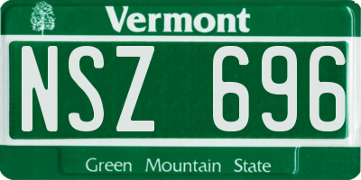 VT license plate NSZ696