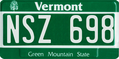 VT license plate NSZ698