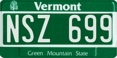 VT license plate NSZ699