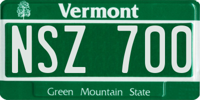 VT license plate NSZ700