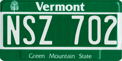 VT license plate NSZ702