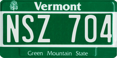 VT license plate NSZ704