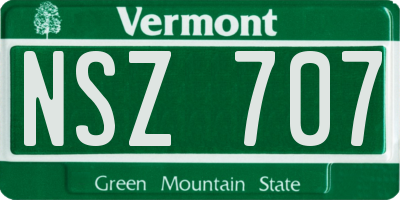 VT license plate NSZ707