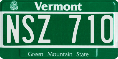 VT license plate NSZ710