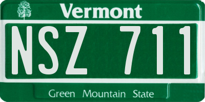 VT license plate NSZ711