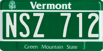 VT license plate NSZ712