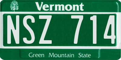 VT license plate NSZ714