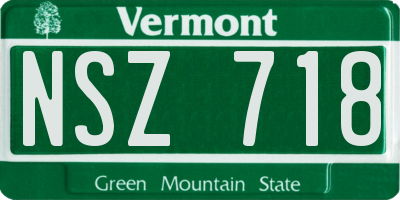VT license plate NSZ718
