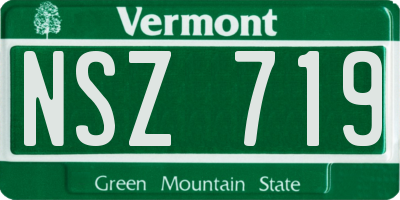 VT license plate NSZ719