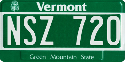 VT license plate NSZ720