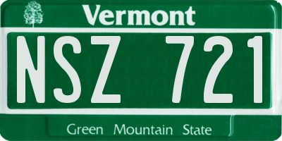 VT license plate NSZ721