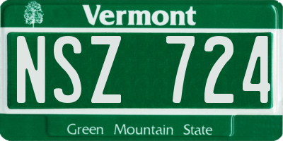 VT license plate NSZ724