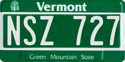 VT license plate NSZ727