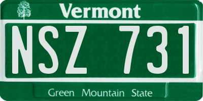 VT license plate NSZ731