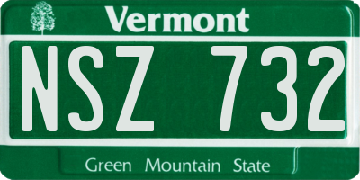 VT license plate NSZ732