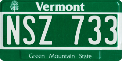 VT license plate NSZ733