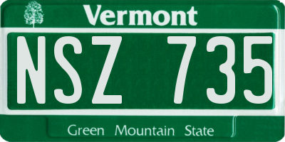 VT license plate NSZ735