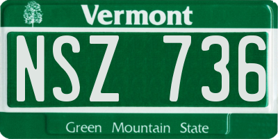 VT license plate NSZ736