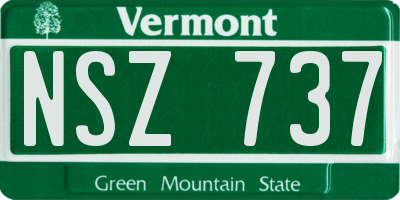 VT license plate NSZ737