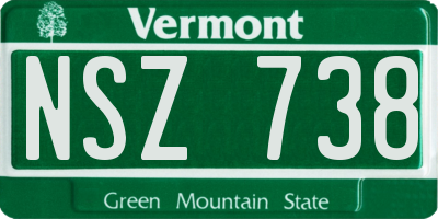 VT license plate NSZ738
