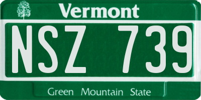 VT license plate NSZ739
