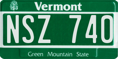 VT license plate NSZ740