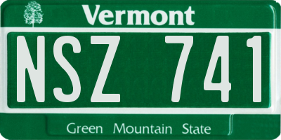 VT license plate NSZ741